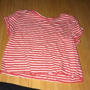 red and white stripped crop top